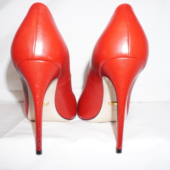 Gucci/Malaga kid/ Hibiscus Red Pumps - Picture 3 of 7